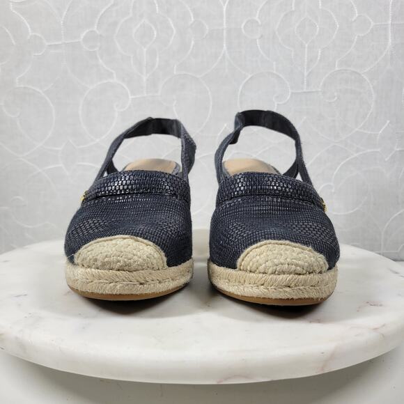 Lauren Ralph Lauren Penelopie Wedge Sandals Womens 8 Blue Espadrille - Picture 12 of 14